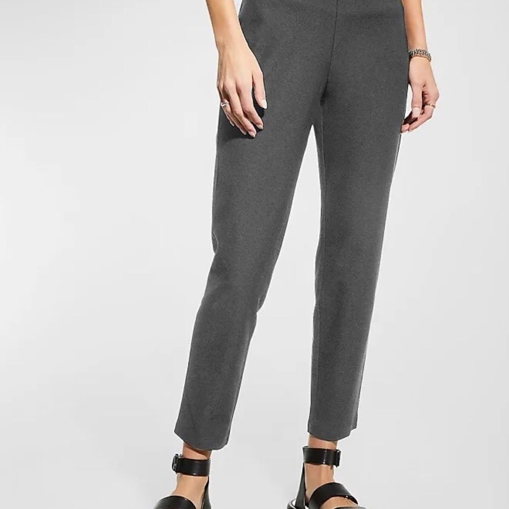 Eileen Fisher Grey Viscose/Rayon/Spandex Crepe Slim Ankle Pants Sz‎ Petite M